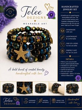 Tol Dezigns | Coastal Nights Memory Wire Bracelet